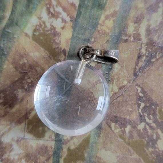 Vintage Sterling Silver Bale and Clear Glass Pend… - image 6