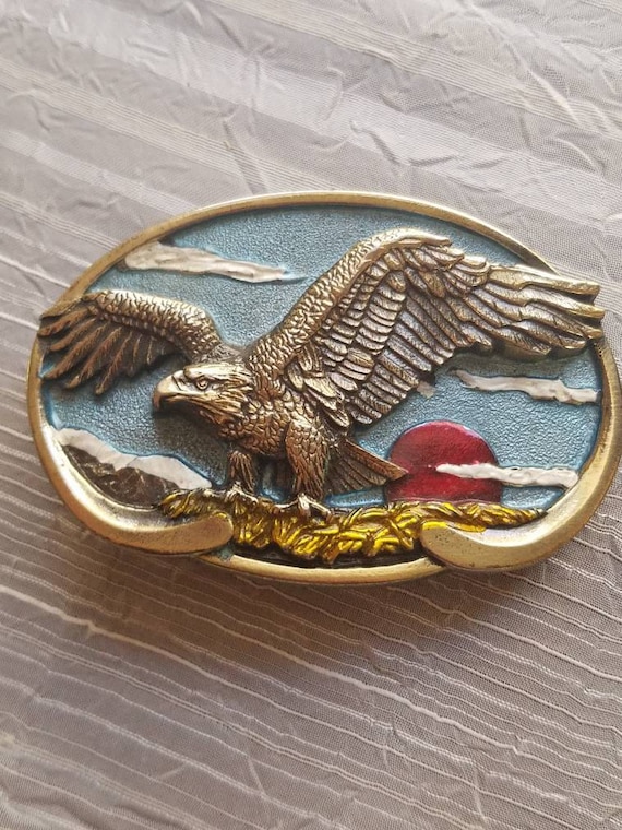 Vintage Eagle in Nest With Red Enamel Sun The Gre… - image 5