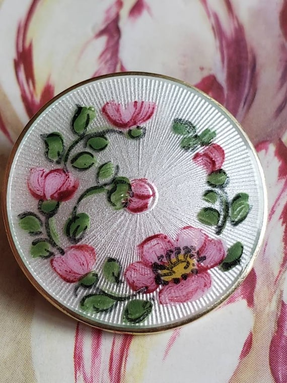 Vintage David Andersen Norway Sterling Silver Enamel Floral Brooch