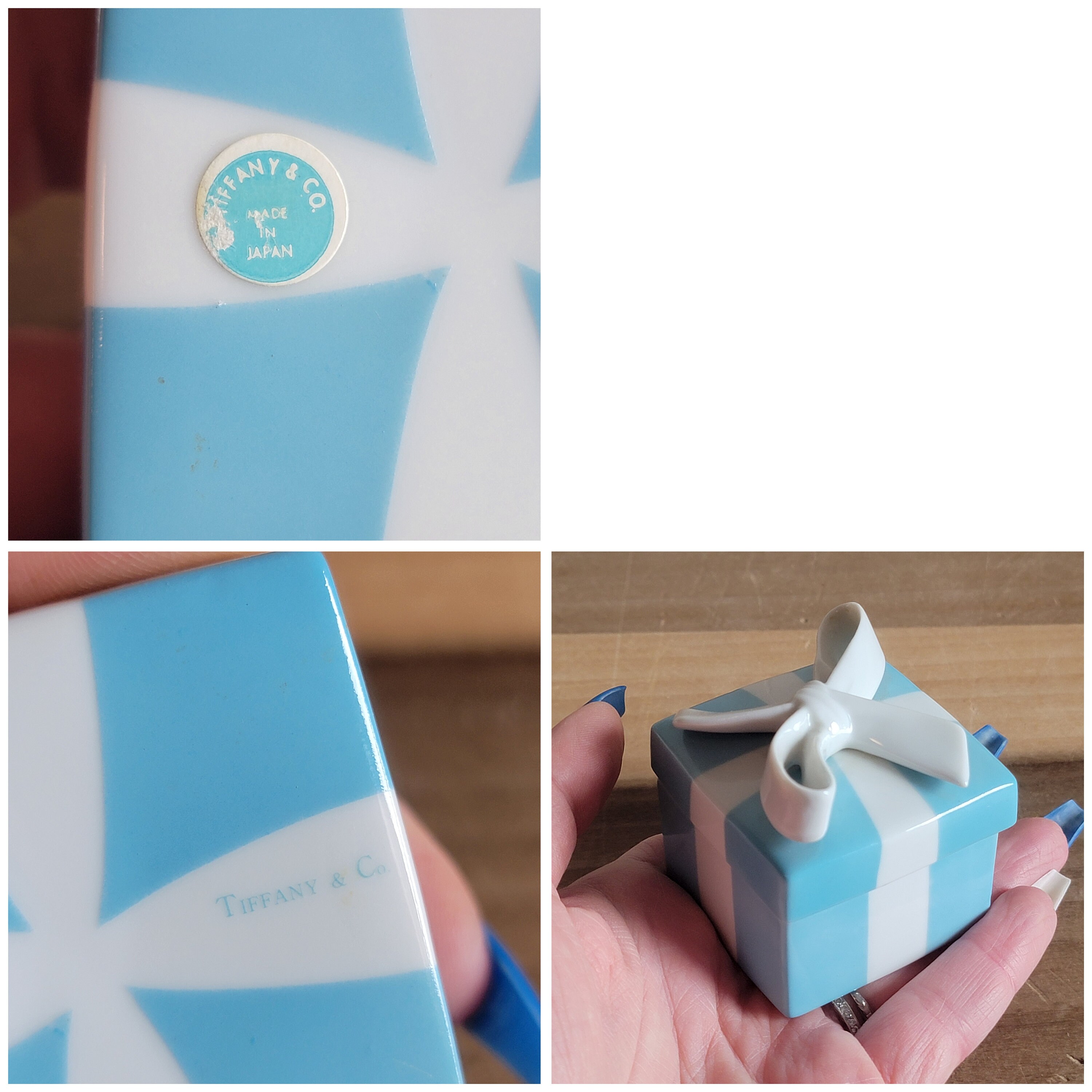 Vintage Tiffany & Co Made in Japan Blue Box With a White Bow Vintage Tiffany & Co Made in Japan Blue Box With a White Bow