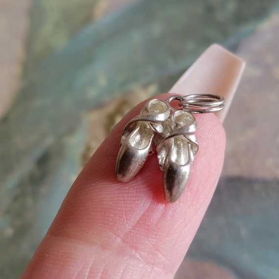 Vintage Sterling Silver Ballet Slippers Toe Shoes… - image 7