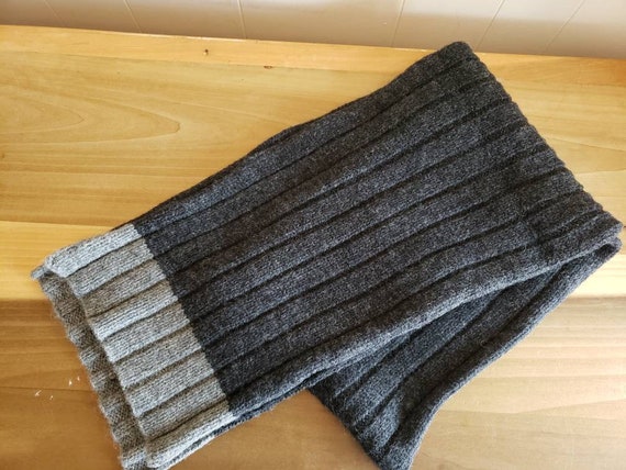 Vintage Coach Scarf 100% Wool Dark Gray Almost Bl… - image 3