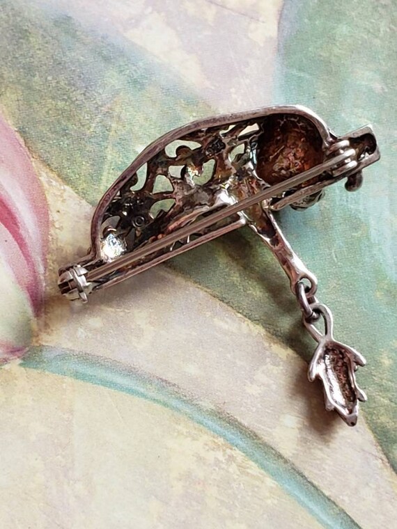 Vintage Jezlaine Sterling Silver Cat and Mouse Br… - image 7