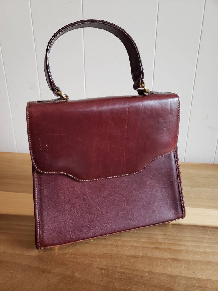 BRAHMIN Norah Ostrich Print Leather Handbag Purse Tassel Dual Straps  Excellent