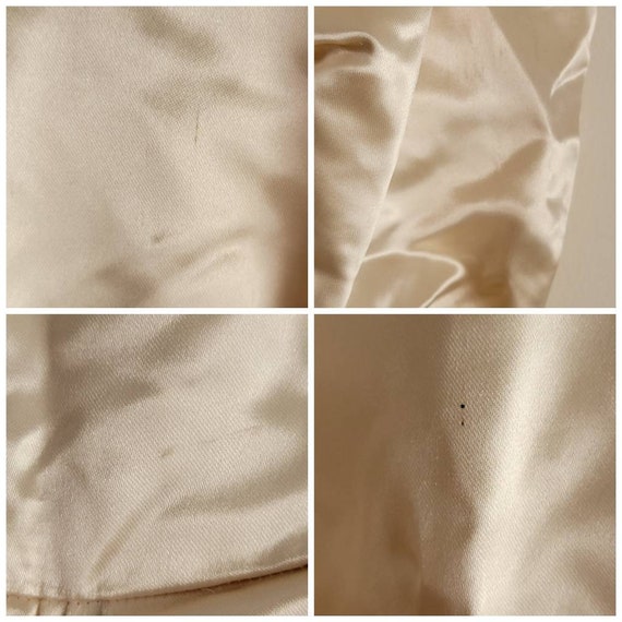 Vintage Wedding Dress Size Zipper Ivory Satin Sil… - image 9