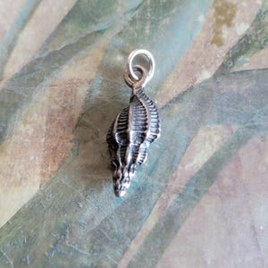 Vintage Sterling Silver Conch Shell Seashell Pendant 925