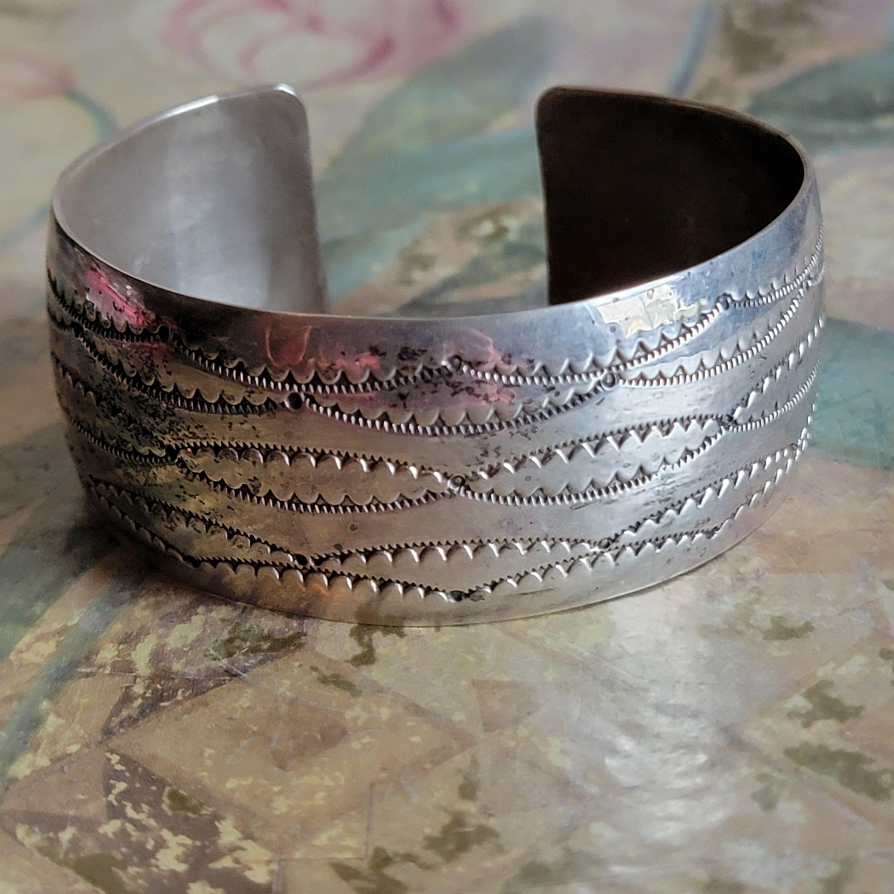 Vintage Native American Handmade Signed JH Wilson Sterling Silver