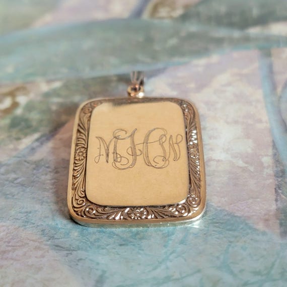 Vintage Monogramed MHW Script Initials Gold Tone … - image 2