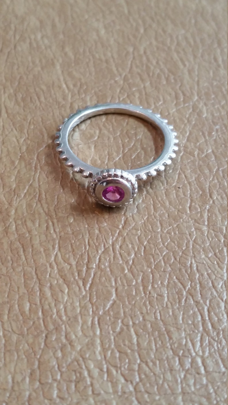 Vintage Sterling Silver Espo Ring Hot Pink CZ Cubic Zircon 925 - Etsy
