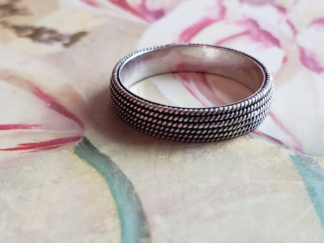 Vintage Sterling Silver 925 Band Ring 1980s Twist Rope Ring Repeating ...