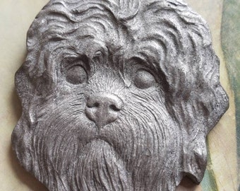 Vintage Dandie Dinmont Terrier Keychain: Rawcliffe Pewter Dog Charm, 1982