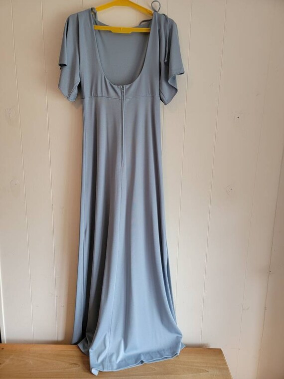 Vintage Slate Blue Maxi Dress 1970s Size A - image 7