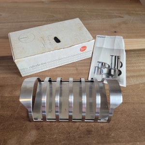 Vintage Stelton of Denmark Stainless Steel Toast Caddy Original Box 1967