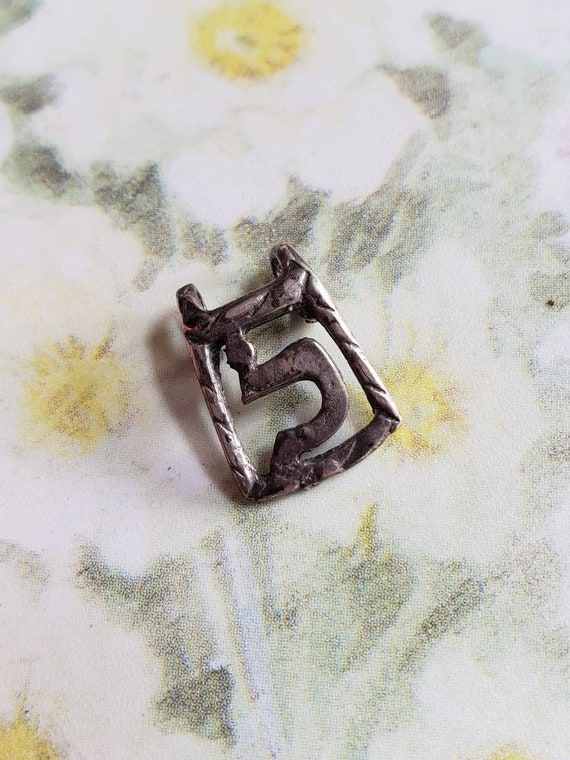 Vintage Hand Made Sterling Silver Pendant Hebrew … - image 6