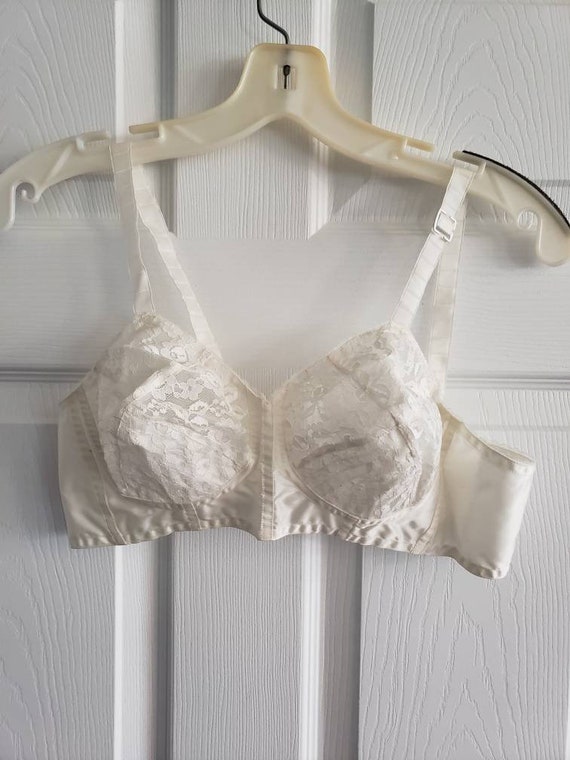 Vintage Symphonie Milano White Floral Lace Bra La… - image 4