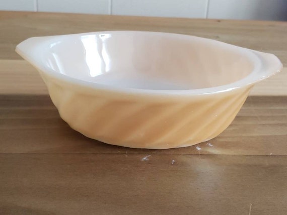 Vintage Fire King Peah Lusterware Small Casserole With Vintage Fire King Peah Lusterware Small Casserole With