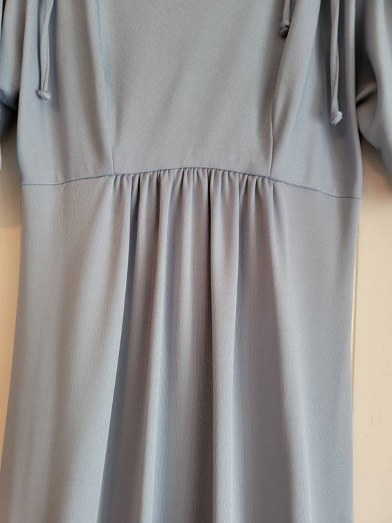 Vintage Slate Blue Maxi Dress 1970s Size A - image 5