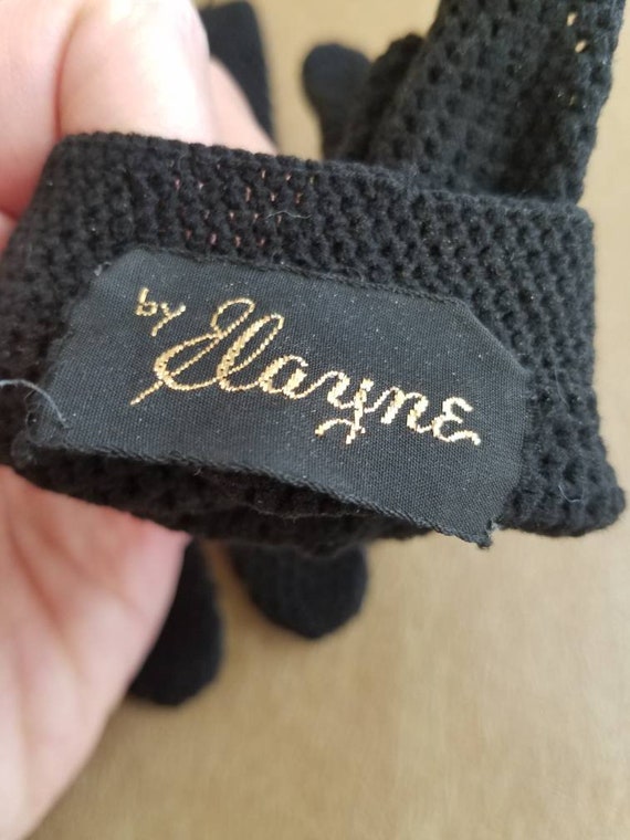 Vintage by Elayne Black Gloves Ladies Retro Croch… - image 10