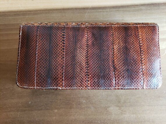 Vintage Brown Snakeskin Purse Pocketbook Handbag … - image 2