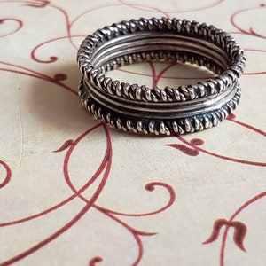 Vintage Sterling Silver 925 Band Ring 1980s Repeating Pattern Wedding ...