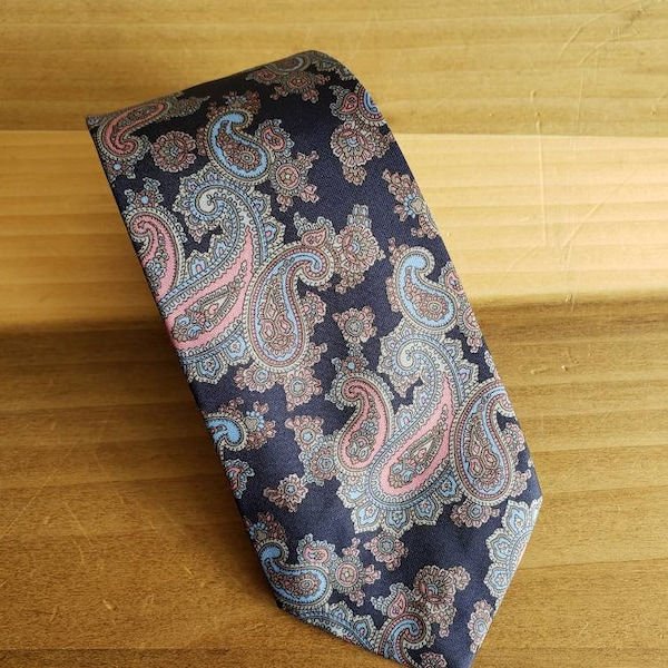 Vintage Pierre Jacques Gentlemen Paisley Necktie Tie Father's Day Wedding Groom Made in the USA