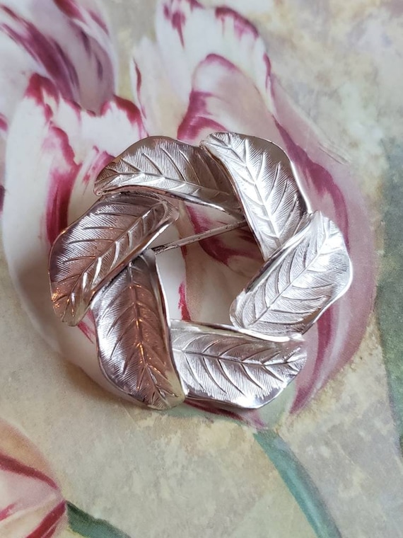 Vintage Christian Dior Sterling Silver Leaf Wreath