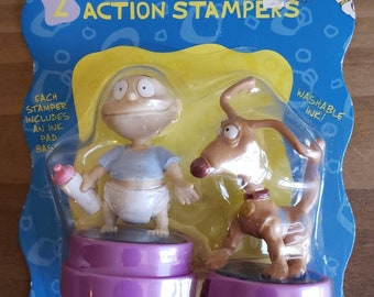 Vintage Dead Stock Original Package Rugrats 2 Action Stampers Limited Edition 1990s Tommy and Spike