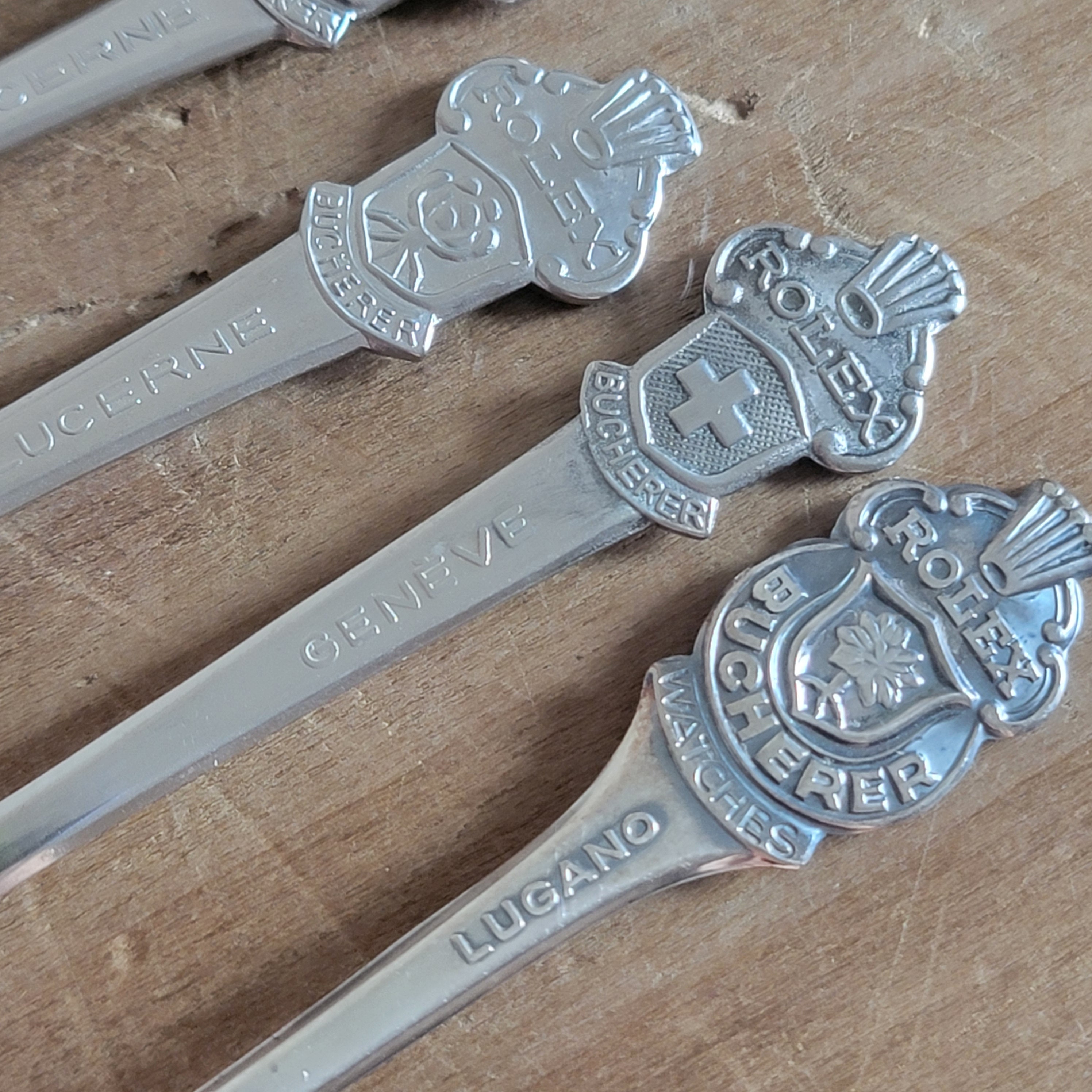Vintage Bucherer Rolex Souvenir Spoons, Switzerland Cities Lot - Etsy