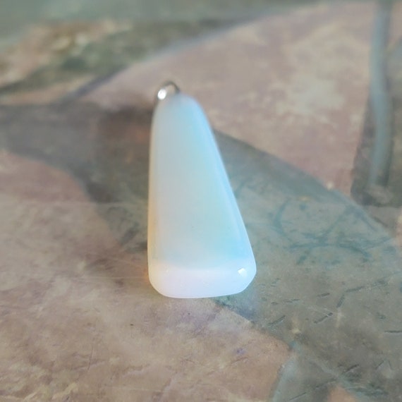 Vintage Sterling Silver and Opalescent Opalite Lo… - image 2