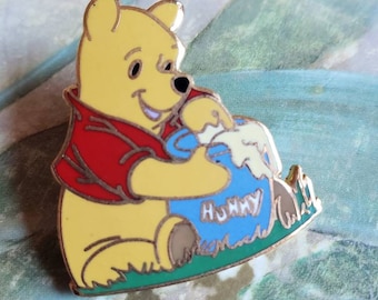 Vintage Celebrate the Future Hand in Hand Winnie-the-Pooh Lapel Pin Enamel Disney 1999