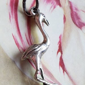 Vintage Beau Sterling Silver Flamingo Pendant Charm