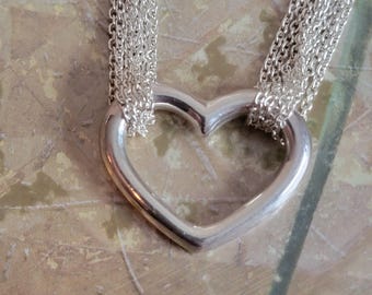 Tiffany Co 1999 Open Stencil Heart Link Bracelet 925 Sterling