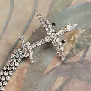 Vintage on the Original Card Stock Silver Tone Metal and Rhinestone Airplane Air Plane Brooch Pin Costume Jewelry