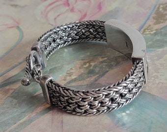 Vintage KC Indo Sterling Silver Large Men's Bracelet Toggle Vintage KC Indo Sterling Silver Large Men's Bracelet Toggle