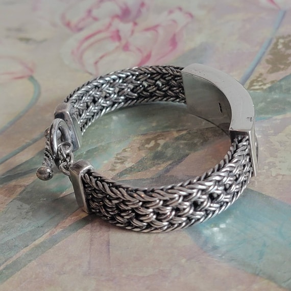 Vintage KC Indo Sterling Silver Large Men's Bracelet Toggle Vintage KC Indo Sterling Silver Large Men's Bracelet Toggle
