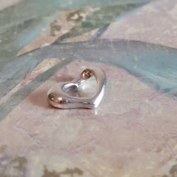 Vintage Sterling Silver Cut Out Heart Pendant Lov… - image 4