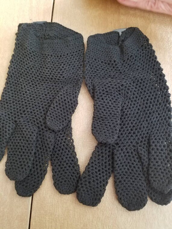 Vintage by Elayne Black Gloves Ladies Retro Croch… - image 10