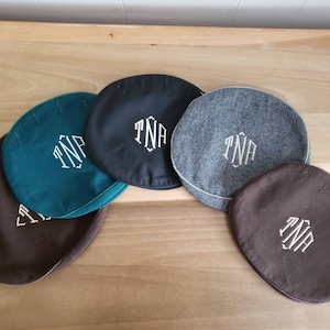 Vintage Lot of 5 Black Brown Green and Gray Bermuda Bag Purse Cover 1960s 1970s Buttonholes Monogrammed TNA Wool
