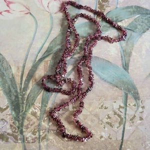 Vintage Garnet Bead Garnet Chips Long Necklace