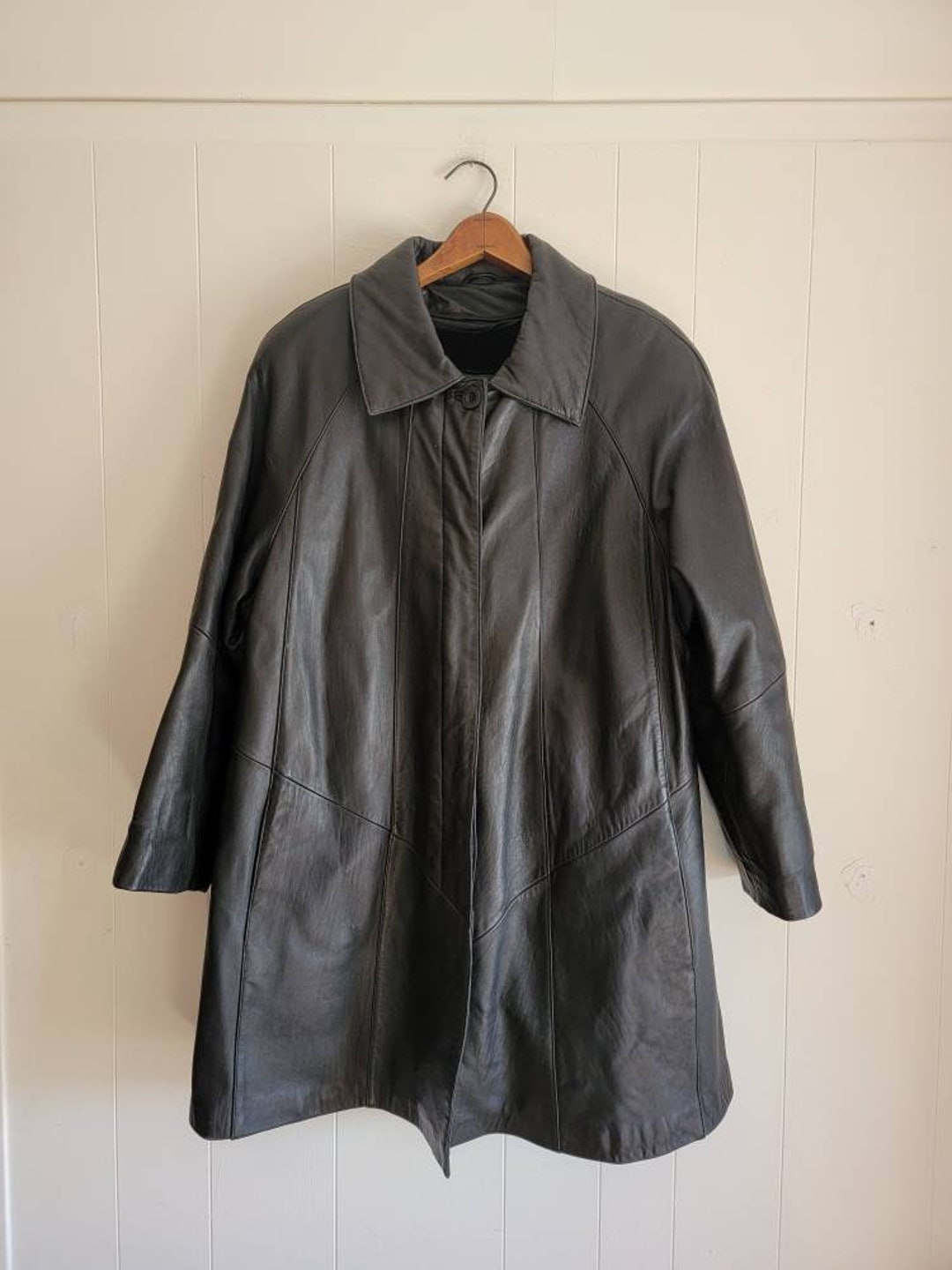 Vintage Trek Black Leather Swing Coat Zip Lining Women's Size Medium 1980s as Is - Etsy Vintage Trek Black Leather Swing Coat Zip Lining Women's Size Medium 1980s as Is - Etsy