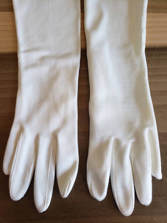 Vintage Hansen White Gloves Ladies Retro 1960s Siz