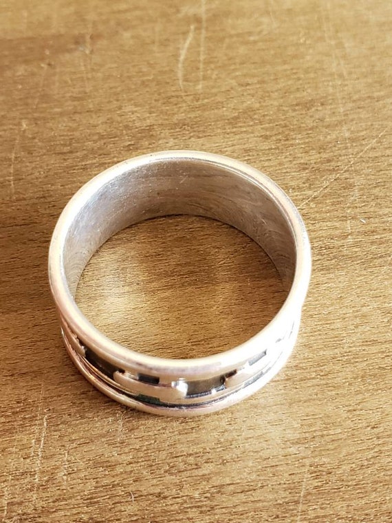 Vintage Sterling Silver Band Ring Size 10 Wedding… - image 7