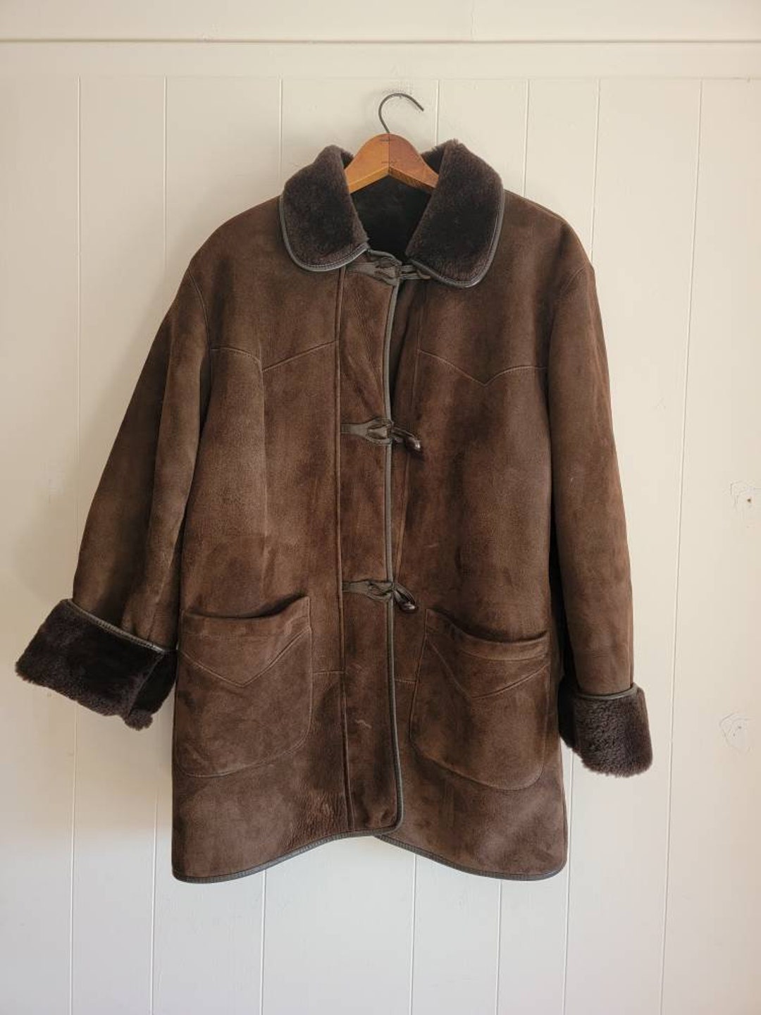 Vintage Sprung Freres Women's Chocolate Brown Sheepskin Shearling