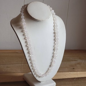 Vintage Quartz Bead Necklace Beaded Necklace Hand Knotted