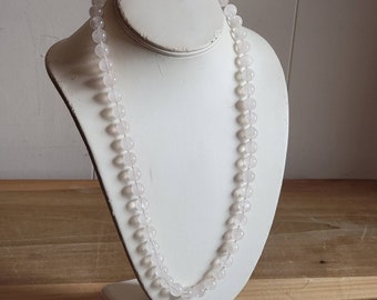 Vintage Quartz Bead Necklace Beaded Necklace Hand Knotted