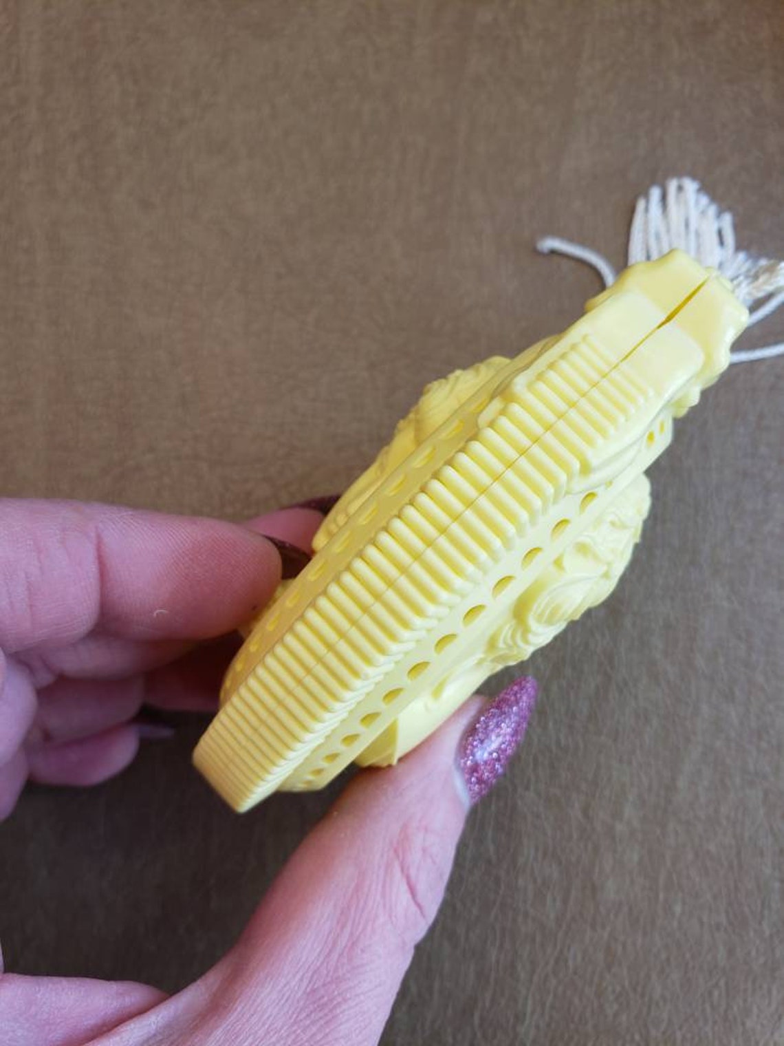 Vintage Avon Potpourri Holder Yellow Cameo with Off White Etsy