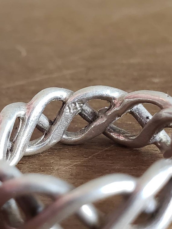 Vintage Sterling Silver Celtic Knot Band Ring Uni… - image 7