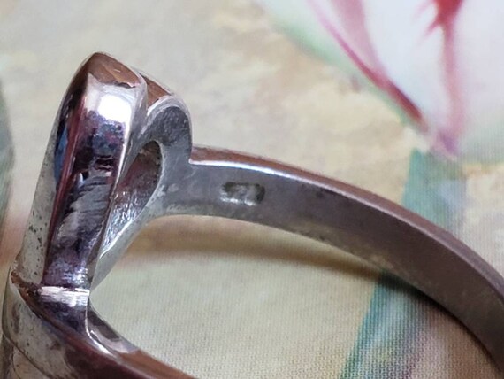 Vintage Sterling Silver Heart Ring 925 Promise Ri… - image 4
