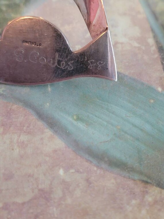 Vintage Signed S. Coates Sterling Silver and Onyx… - image 8