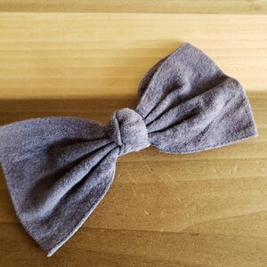 Vintage Large Blue Suede Bow French Barrette 1980s image 3